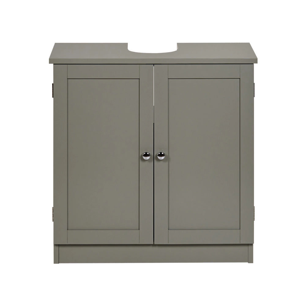 Mobile da bagno in MDF grigio con ripiani, stile tradizionale