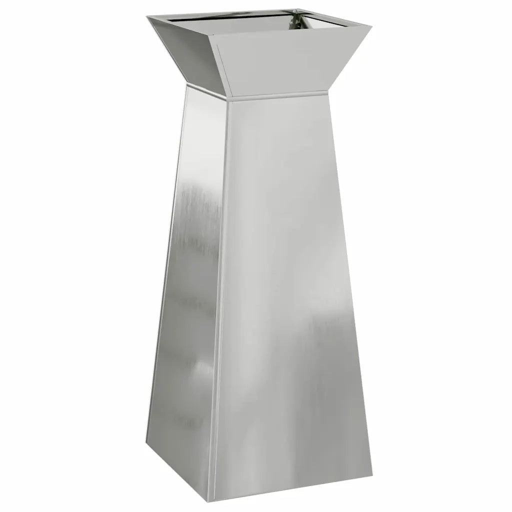 Fioriere | Cassetta per fiori | Vaso a Pilastro Argento 40 x 40 x 100 cm