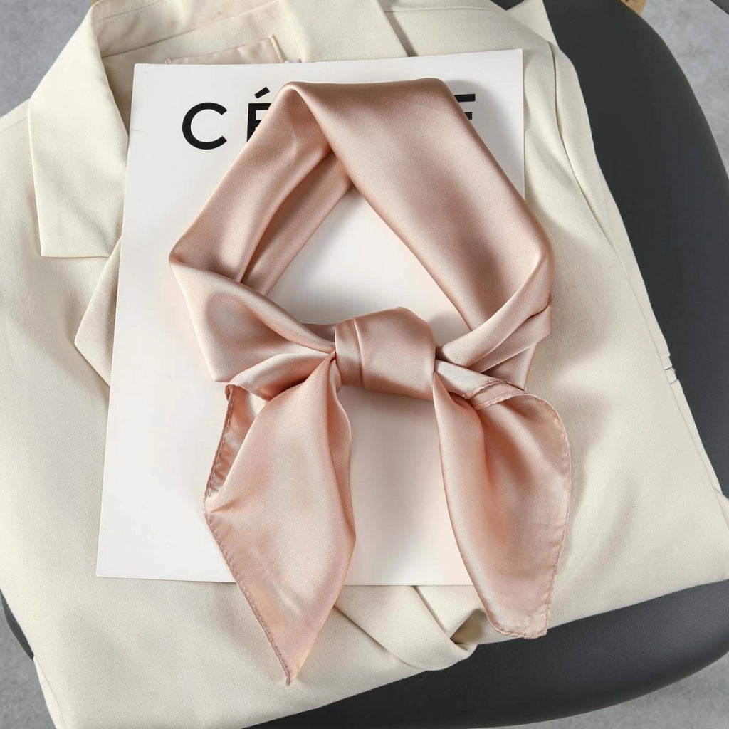 Sciarpa da donna in seta verde stampata, stile coreano, alla moda e versatile, sciarpa/fascia per il collo decorativa.