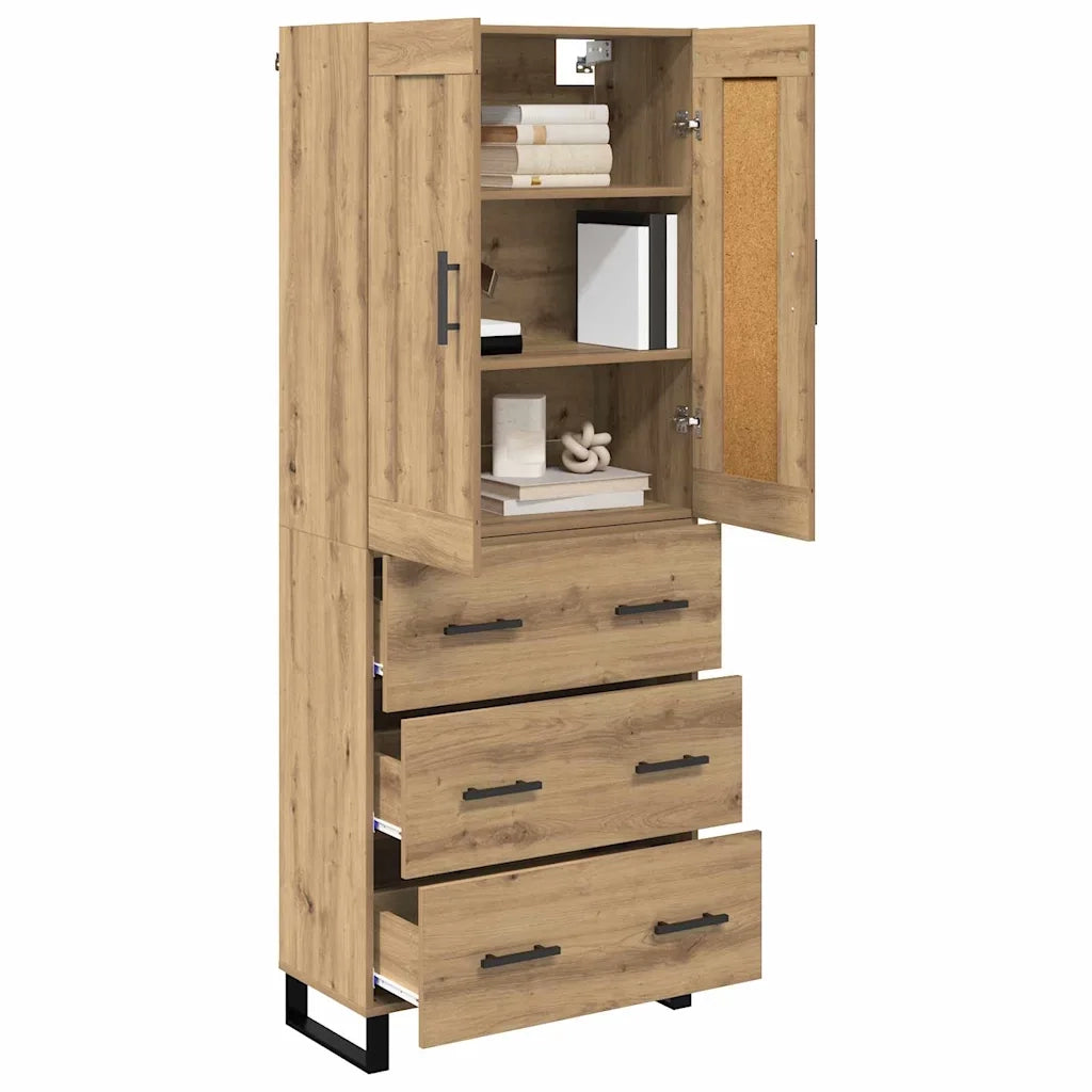 Credenza con cassetto Rovere artigianale 69,5 x 34 x 180 cm