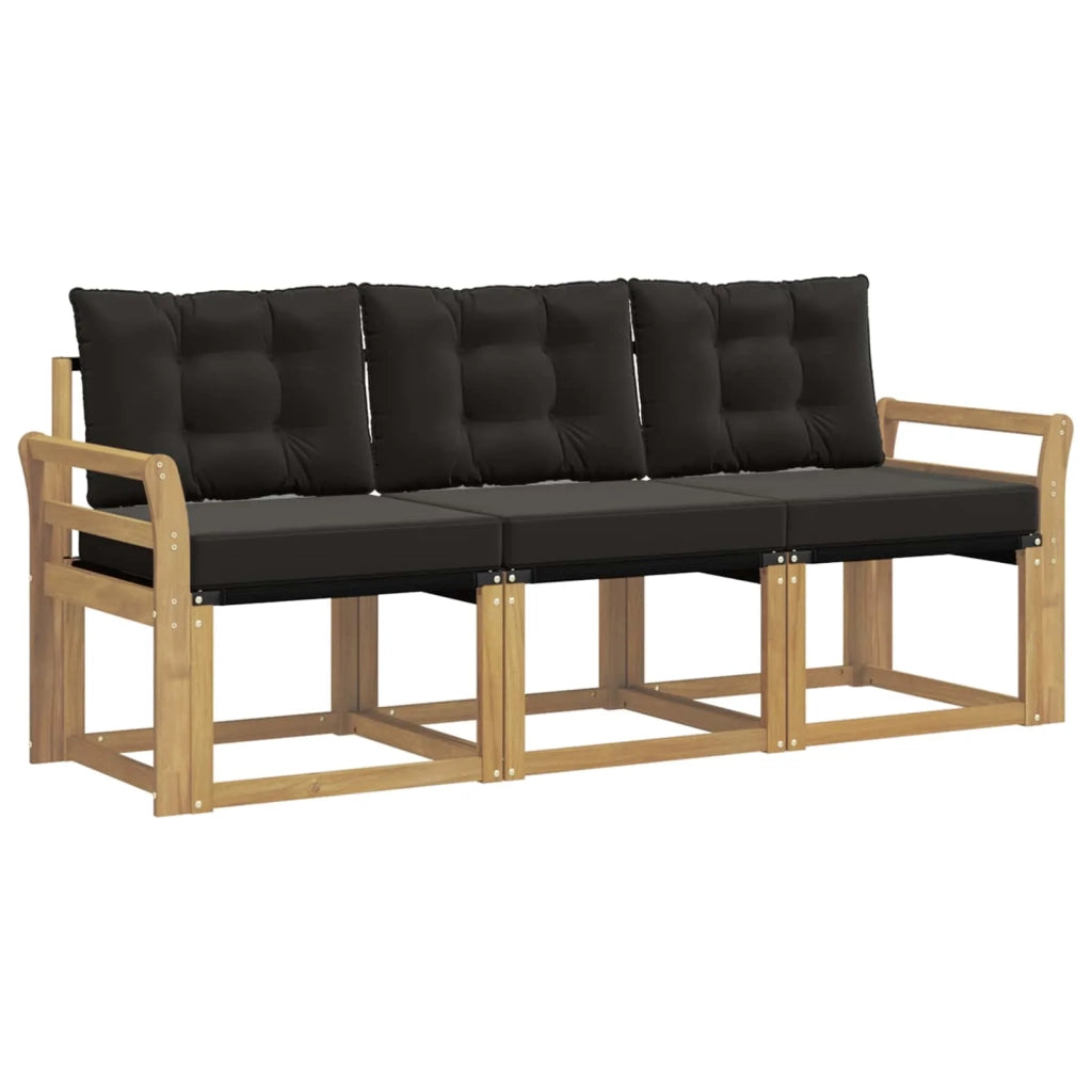 Set di divani da esterno 3 pz Bianco e Nero 3389166