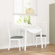 Sedie da Pranzo con Cuscini 2 pz Bianco Legno Massello di Hevea 4102457