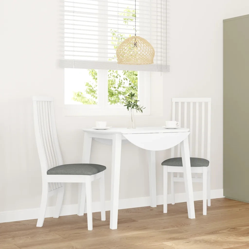 Sedie da Pranzo con Cuscini 2 pz Bianco Legno Massello di Hevea 4102457