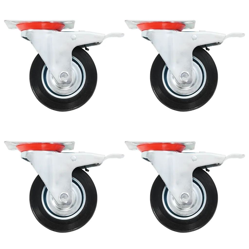 Ruote Girevoli con Doppio Freno 4 pz 100 mm cod mxl 65816