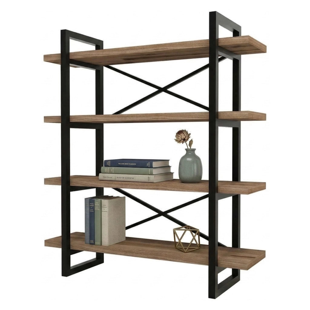 Biblioteca Inverigo, Libreria 4 Ripiani, 106x33x120h cm Marrone