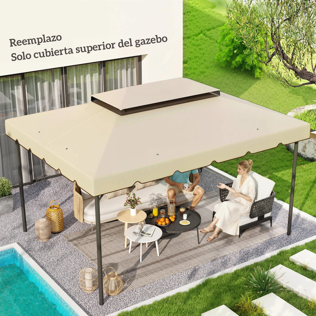 Toldo per Gazebo 4x3 m ¨C zephmum ¨C Beige