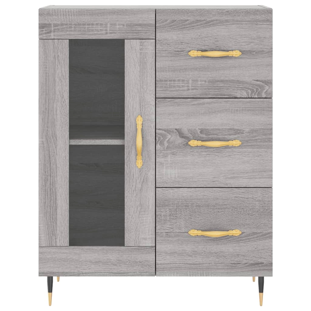 Buffet credenza cassettiera armadio mobile contenitore organizer cucina soggiorno Sonoma 69,5 x 34 x 90 cm legno ingegnerizzato grigio 02_0036453