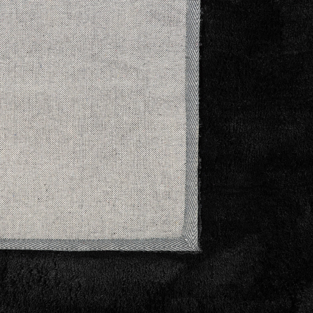 Tappeto Shaggy in cotone Nero misto poliestere 140 x 200 cm soffice pelo