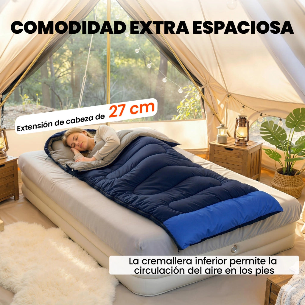 Sacco a Pelo Leggero e Compatto 3 Stagioni Impermeabile Portatile ¨C zephmum ¨C Blu Scuro