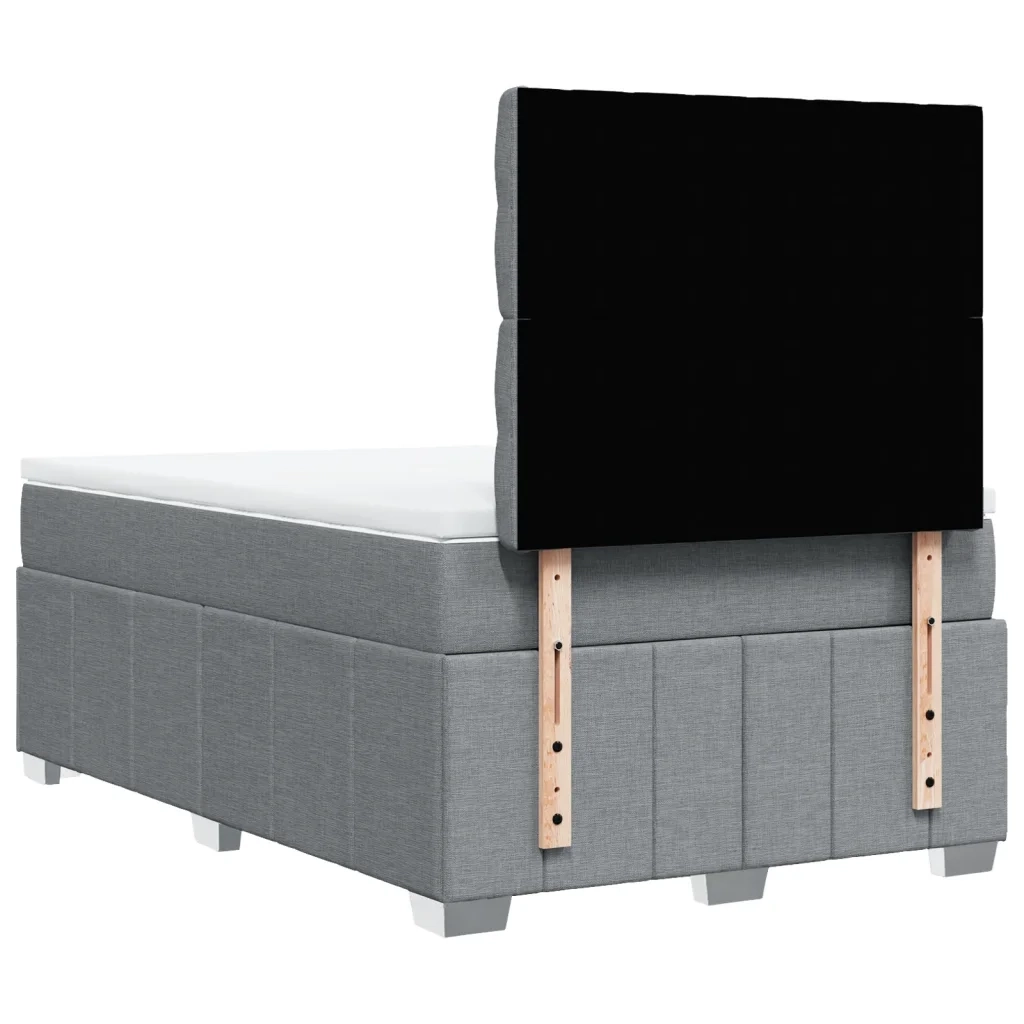 Giroletto a Molle con Materasso Grigio Chiaro 120x190cm Tessuto 3291614