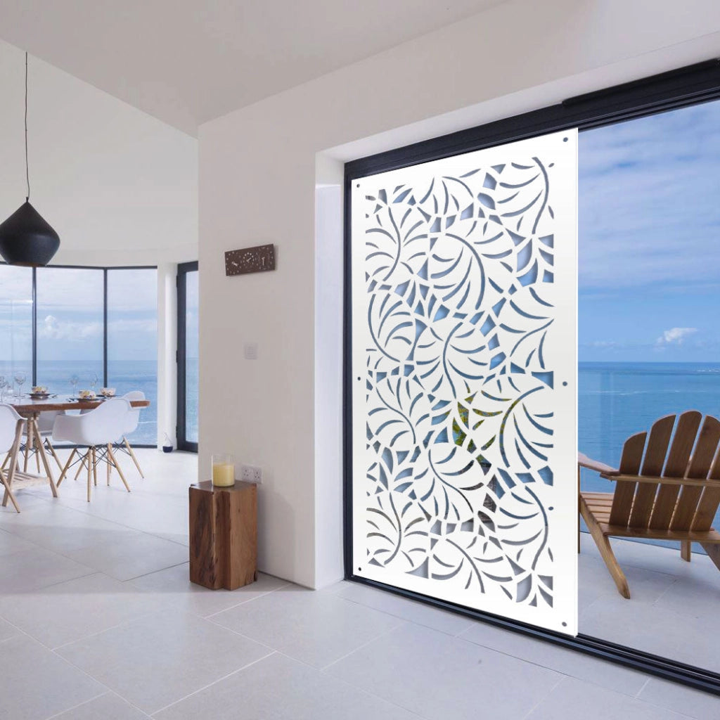 MANGROVIE - Pannello in PVC traforato - Parasole Colore: bianco, Misura: 47x94 cm