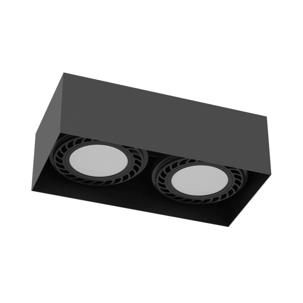 Spot plafoniera nera rettangolare 2xGU10 18W CAGE Brosline