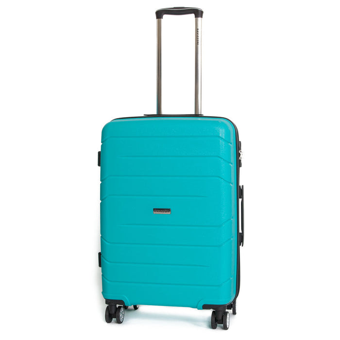 Trolley Valigia Media Rigida in Polipropilene 4 Ruote TSA Ravizzoni Michelangelo Verde Tiffany