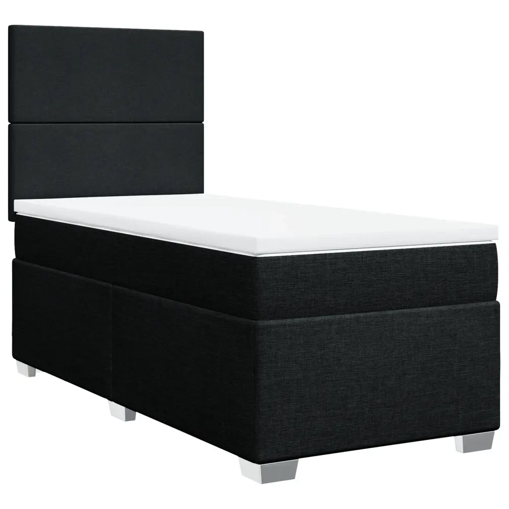 Giroletto a Molle con Materasso Nero 90x200 cm in Tessuto 3292666