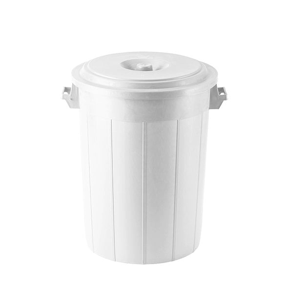 Bidone Pattumiera Spazzatura con Coperchio Multiuso Bianco 70 Litri