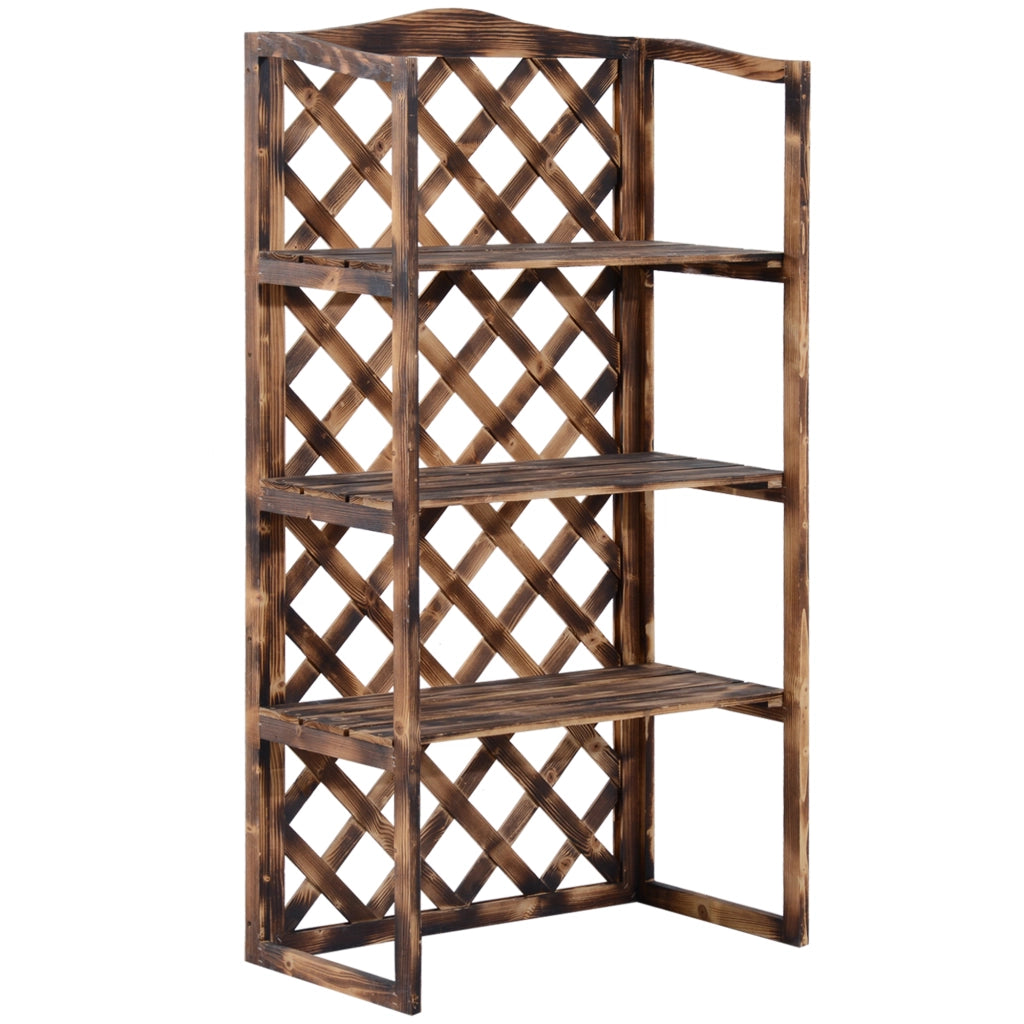 Scaffale Porta Piante 3 Ripiani Legno Abete ¨C zephmum ¨C 80x40x148 cm