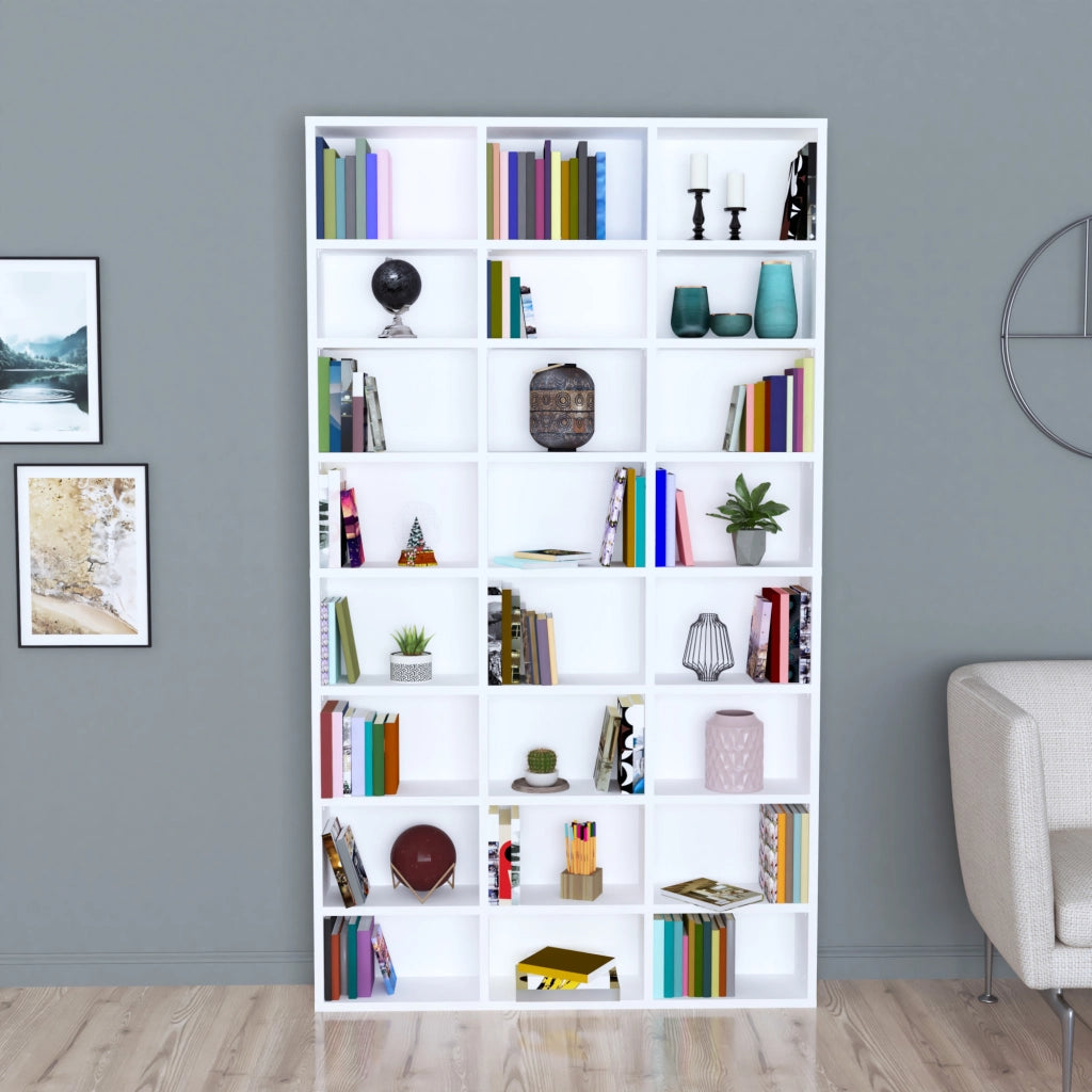 Libreria Stretta Askvoll con 24 Scomparti 178 x 102 x 16 cm - Bianco [en.casa]