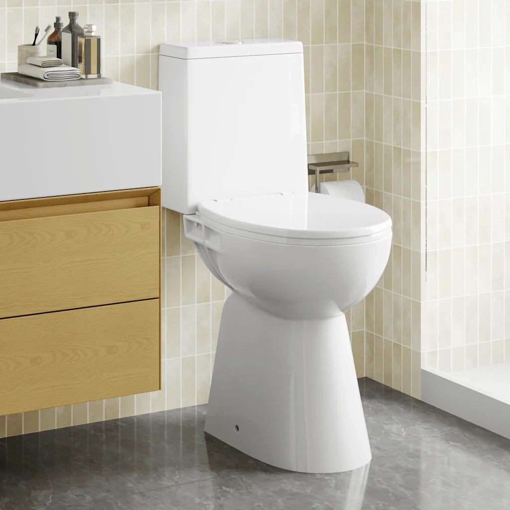 WC Senza Brida 7 cm Altezza Extra Chiusura Rallentata Ceramica Bianca CFW8955381