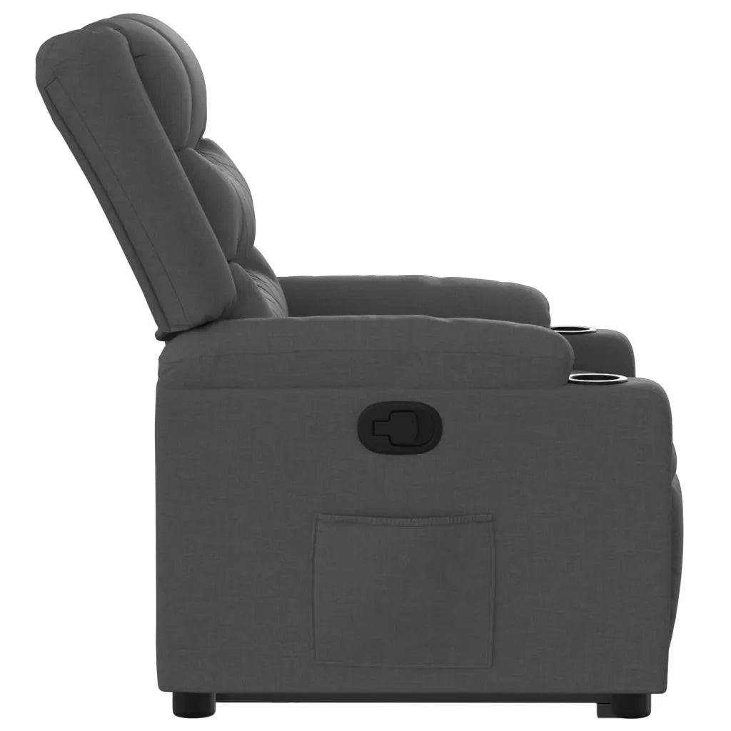 Poltrona Alzapersona Reclinabile Grigio Scuro in Tessuto 3206574