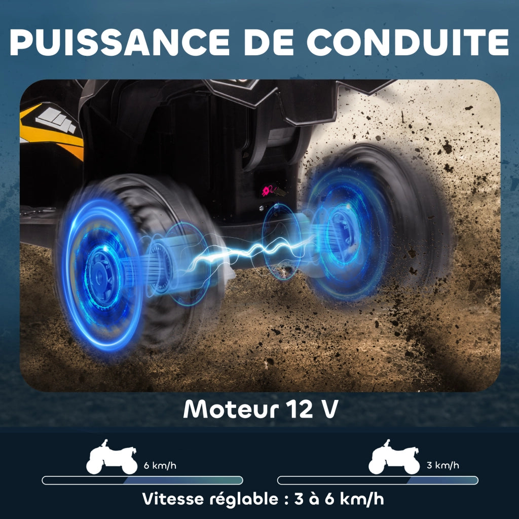 Auto Elettrica per Bambini 12V ¨C zephmum ¨C Giallo, LED