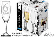 CALICI FLUTE IMPERO REALIZZATI IN VETRO DA 1220 CC