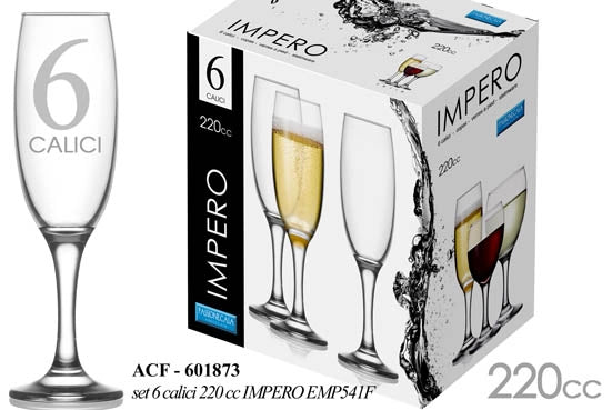 CALICI FLUTE IMPERO REALIZZATI IN VETRO DA 1220 CC