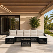 Set Divano da Giardino 8 pz Nero polyrattan 3436093