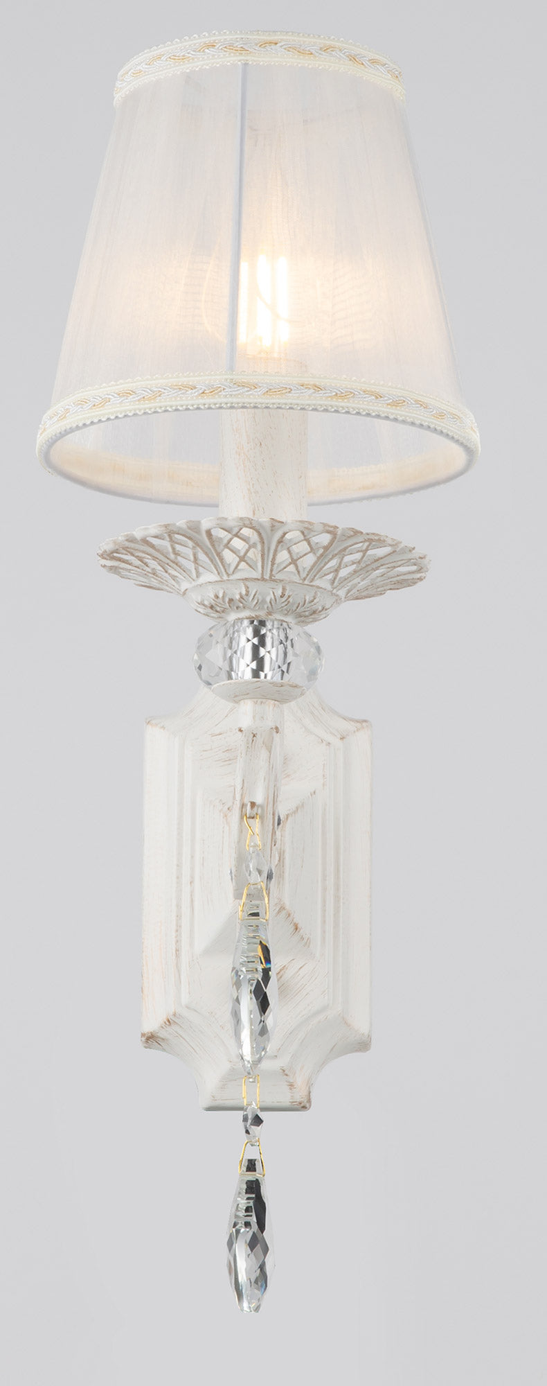 Lampada da parete Elegant in Metallo Grace Bianco con Oro