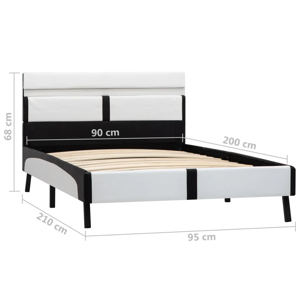 Giroletto con LED Bianco e Nero in Similpelle 90x200 cm 280297