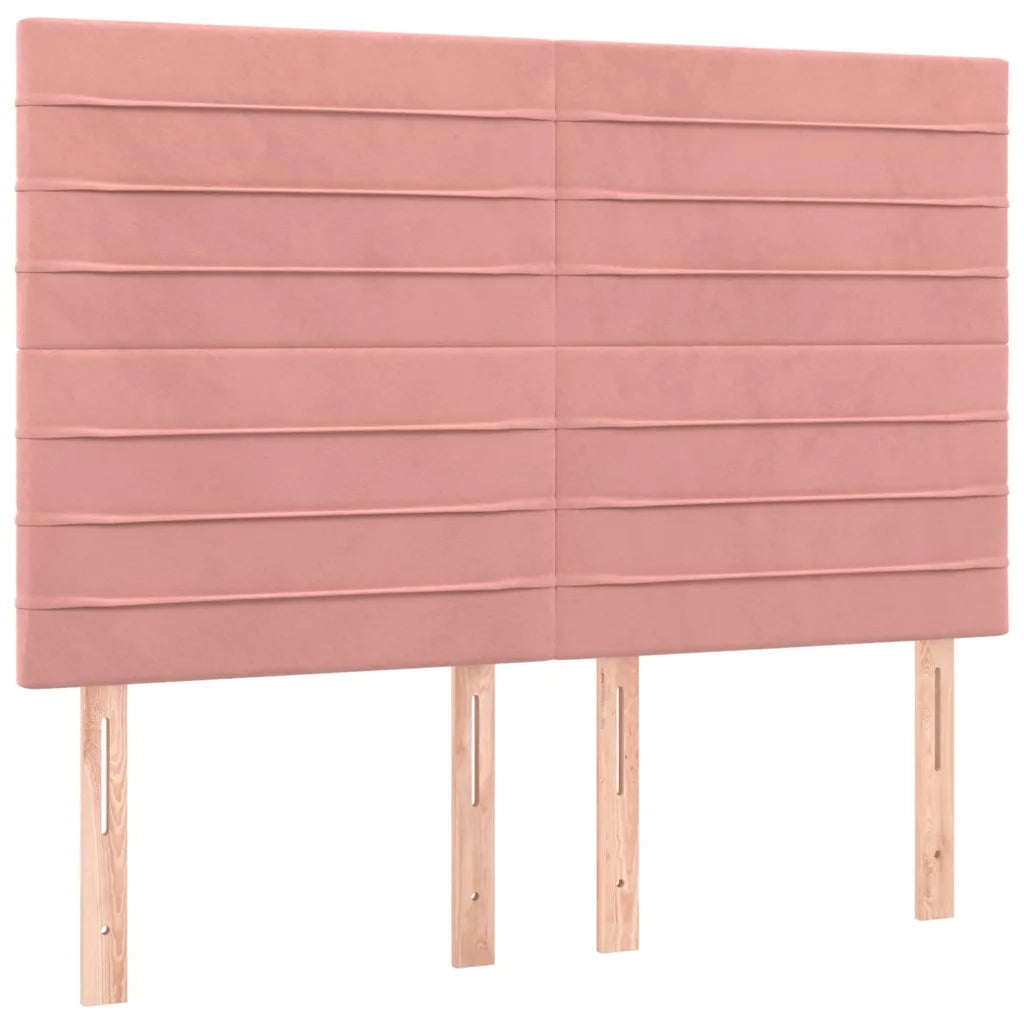 Giroletto a Molle con Materasso Rosa 140x200 cm in Velluto 3132746