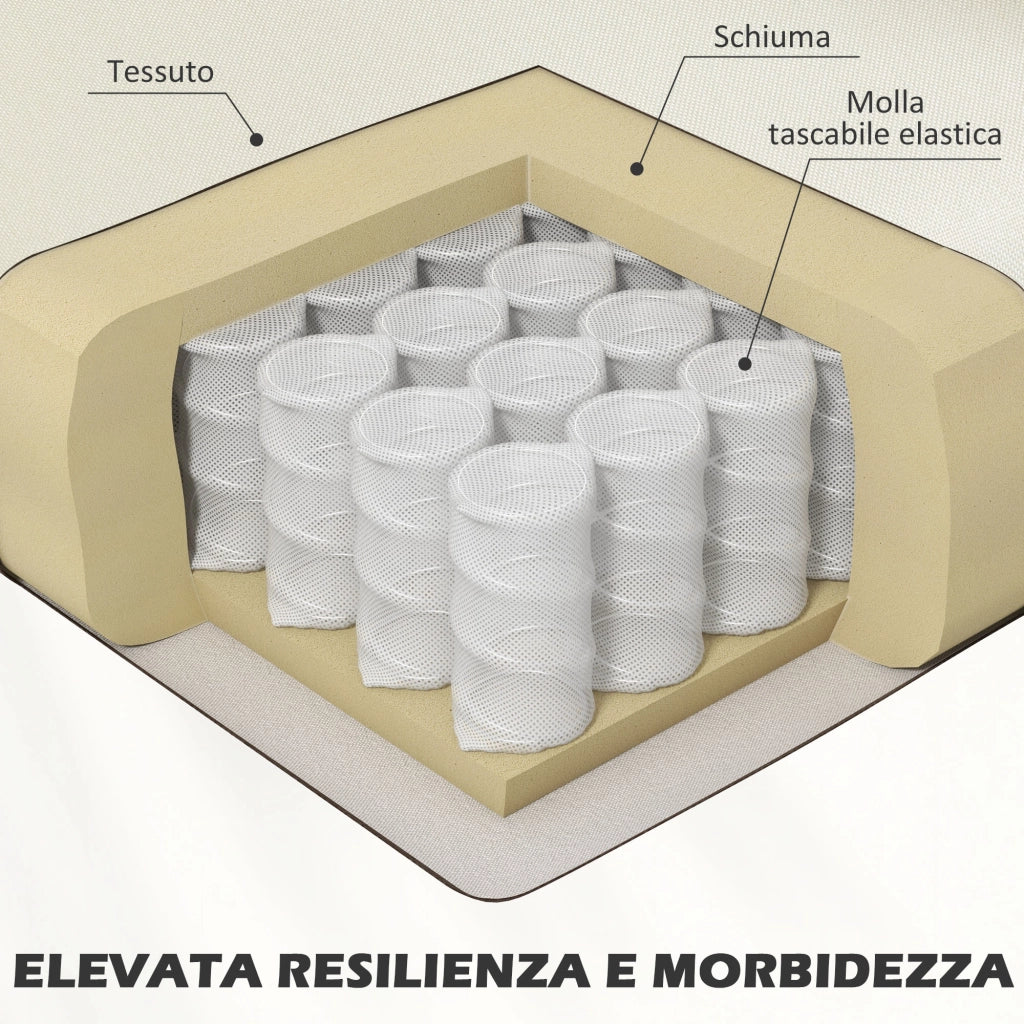 Poltroncina da Camera Moderna in Tessuto con Braccioli, 66x72x74 cm, Crema