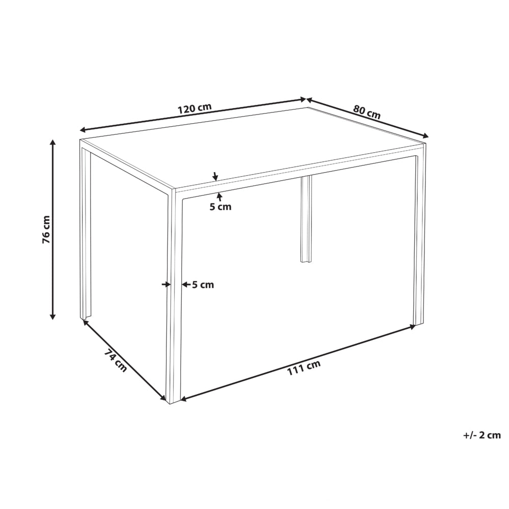 Tavolo da pranzo in legno chiaro con piano nero gambe in metallo 120 x 80 cm Tavolo da cucina tradizionale rettangolare