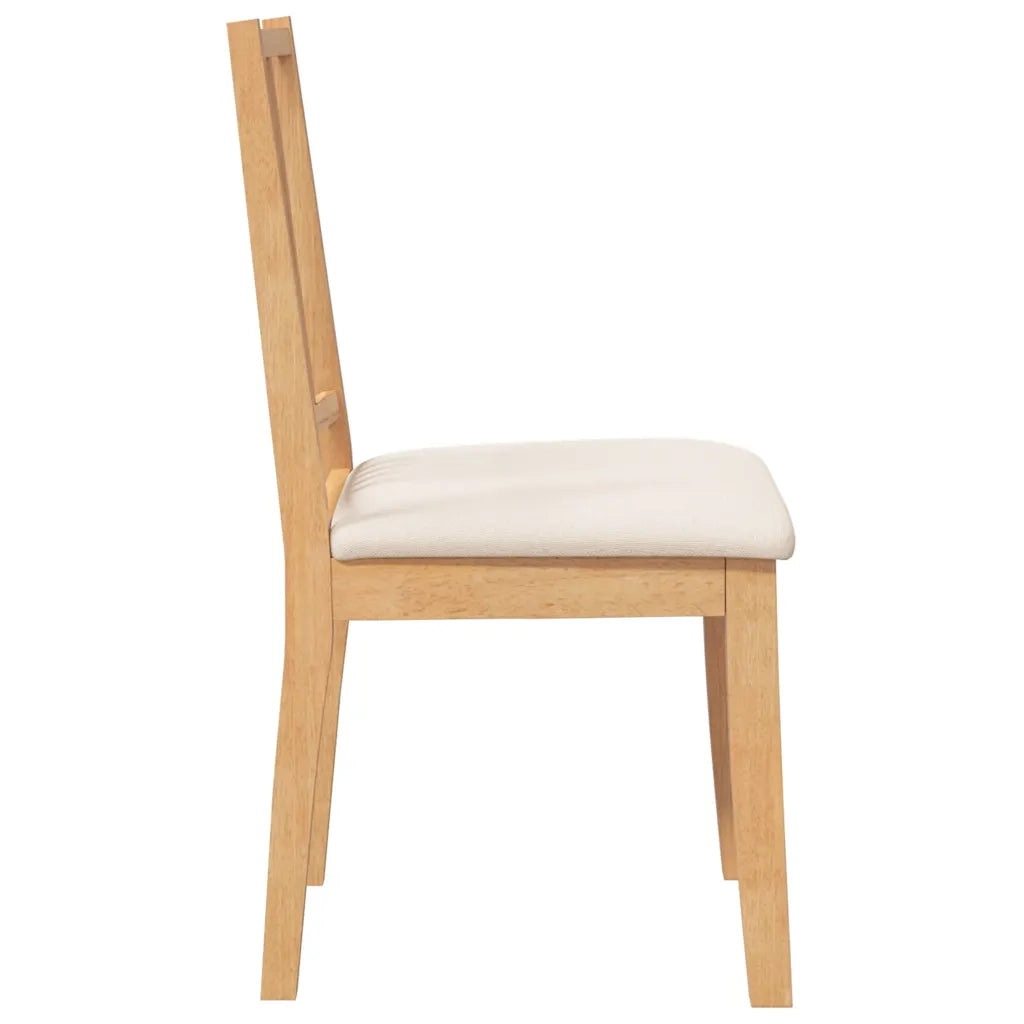Sedie da Pranzo con Cuscini 2 pz Naturale Legno Massello Hevea 4102397