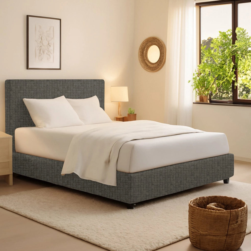 Rugby, Letto Singolo Sfoderabile Made in Italy, Grigio Tortora