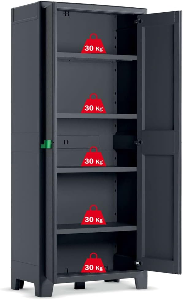 Armadio 4 Ripiani 80x44x182 cm Keter Moby Alto XL Antracite