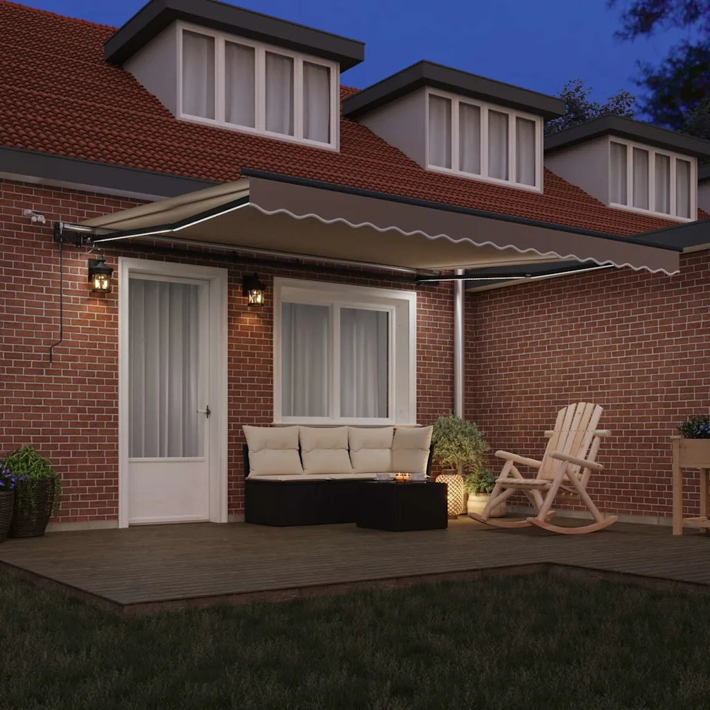 Tessuto per Tenda con Beige 400 × 350 cm Poliestere 3330790