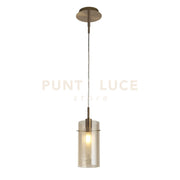 Duo III Pendant - Metallo bronzo e bicchiere di champagne