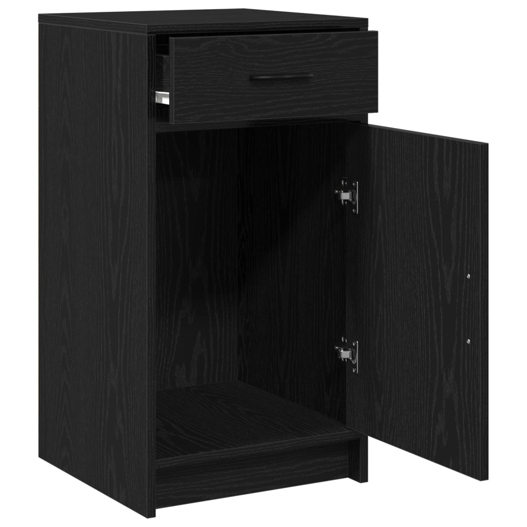 Sideboard Nero Rovere 40x41x75 cm Legno ingegnerizzato