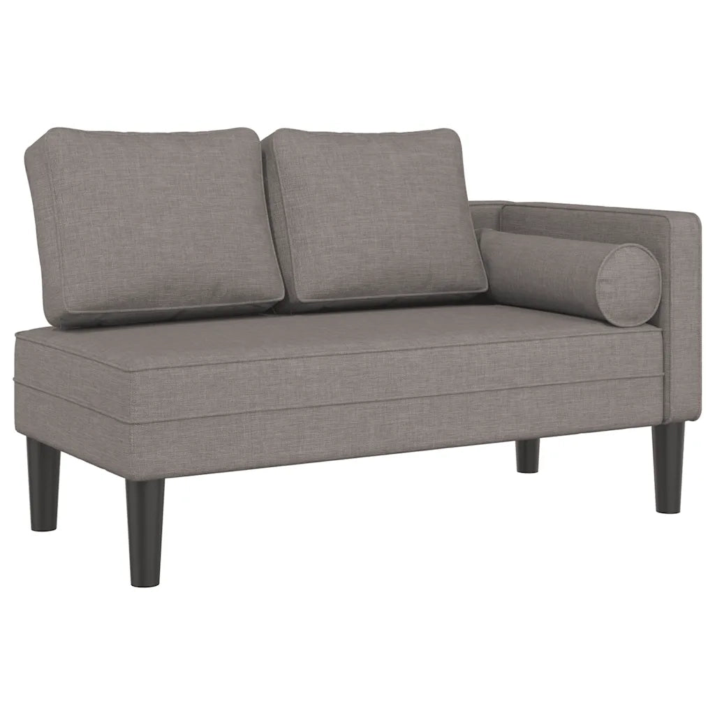 Chaise Longue con Cuscini Tortora in Tessuto CFW3940498