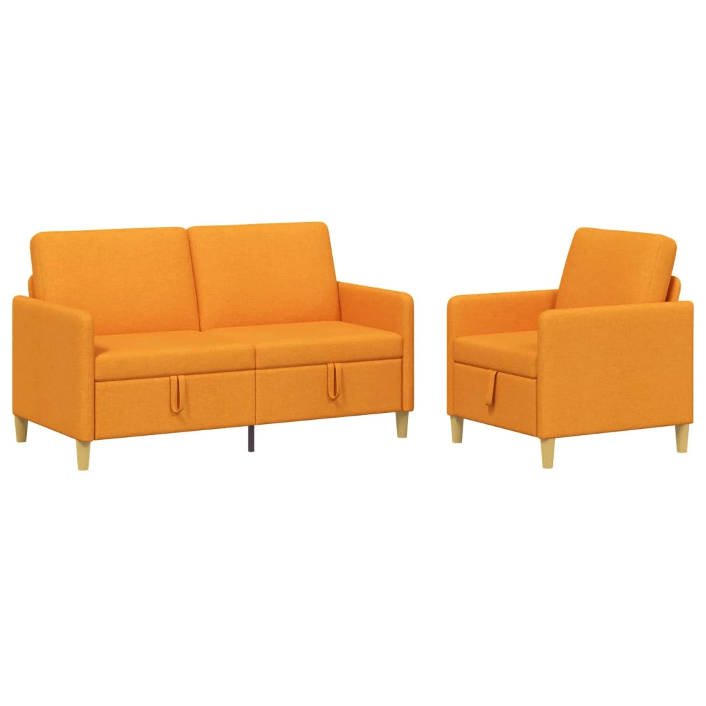 Set di Divani con Storage 2 pz Giallo Scuro Poliestere 3429185