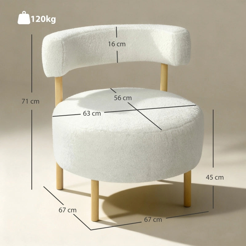 POLTRONA Relax 67 x 67 x 71 cm Poliestere Crema