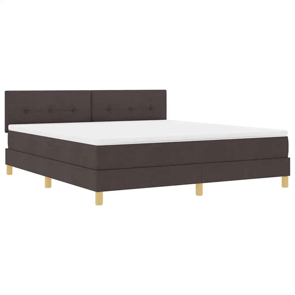 Letto a Sorgente LED Marrone Scuro 180 x 200 cm Tessuto 3342460