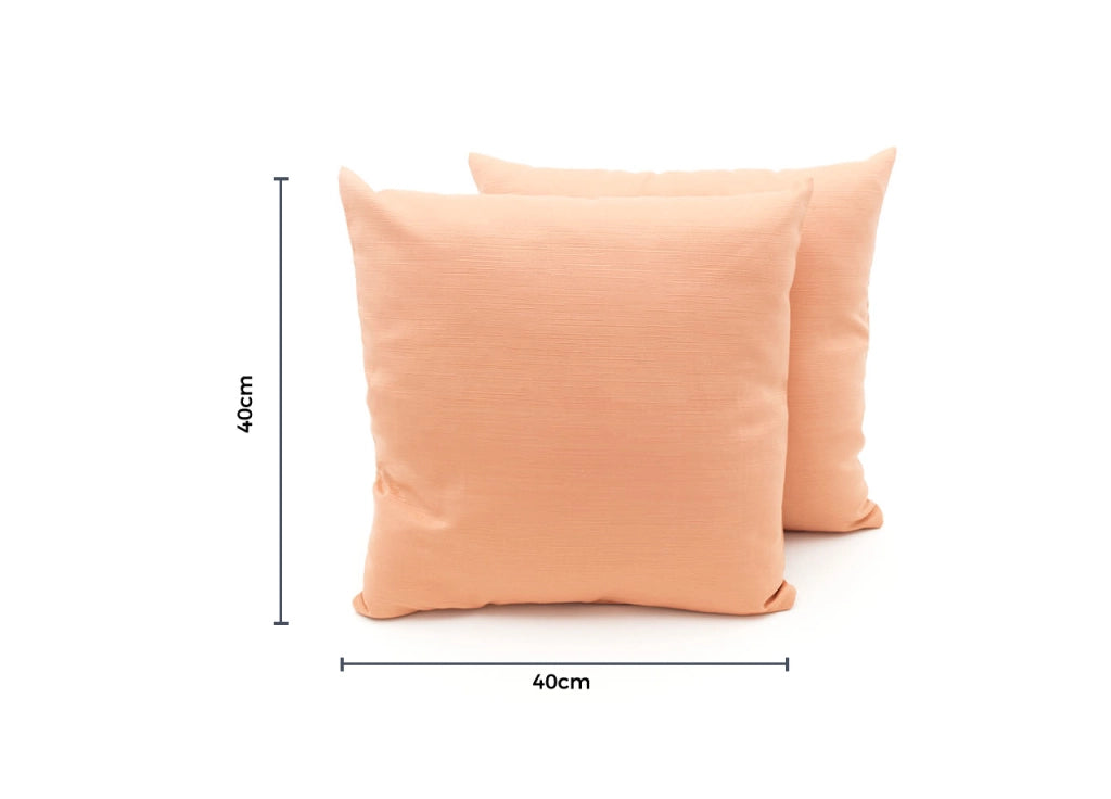 Coppia Cuscini Arredo Imbottiti Tessuto Ottoman In Tinta Unita Colore Salmone 05 - 40x40 - Salmone 05