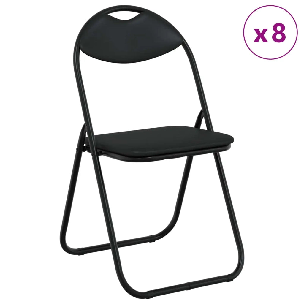 Sedia pieghevole 8 pcs Nero 48 x 43,5 x 81 cm Pelle Sintetica 42029067