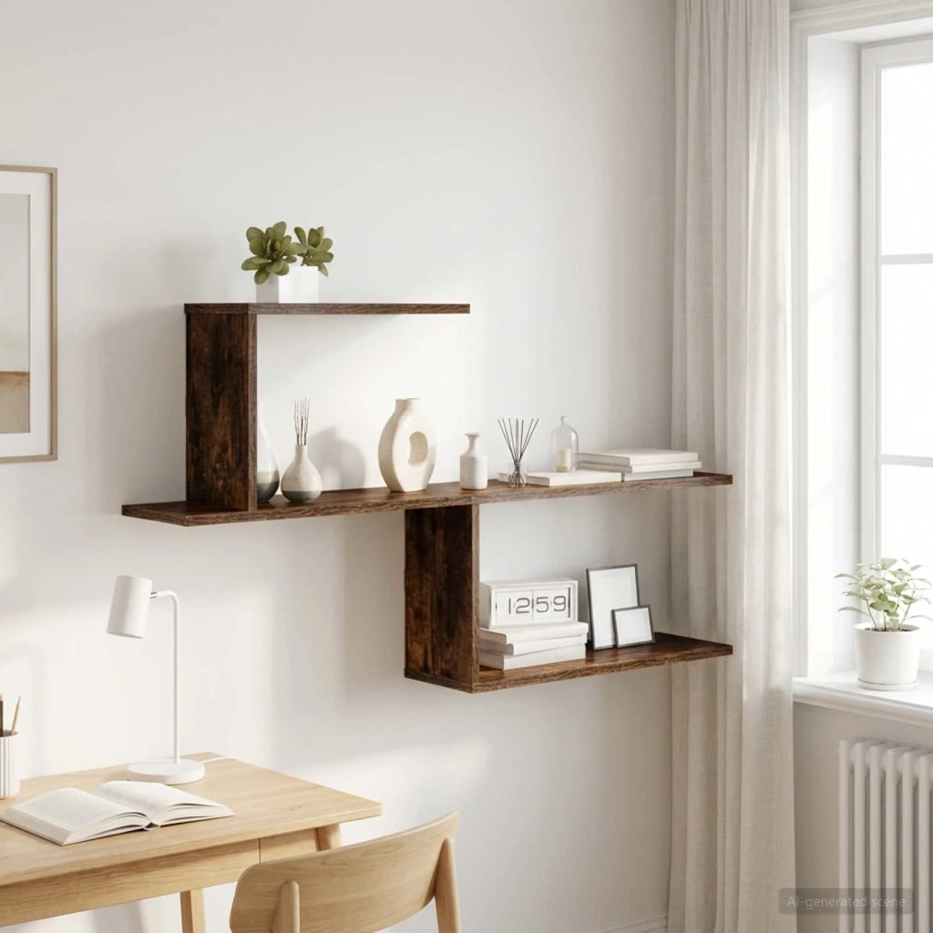 Scaffale da parete Rovere Fumo 122 x 18 x 60 cm 8012184