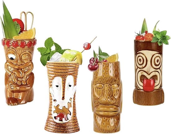 Tiki Coppe per Cocktail Hawaii Accessori per Bar Tiki per Bevande Tiki Bar Accessori per Festa Hawaii Q1
