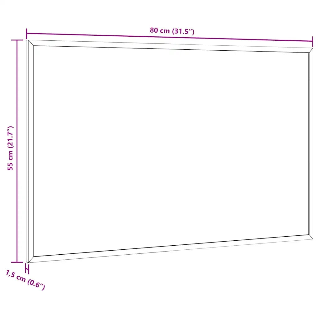 vidaXL Lavagna con Cornice in Legno Massello di Pino Nero 80x55 cm