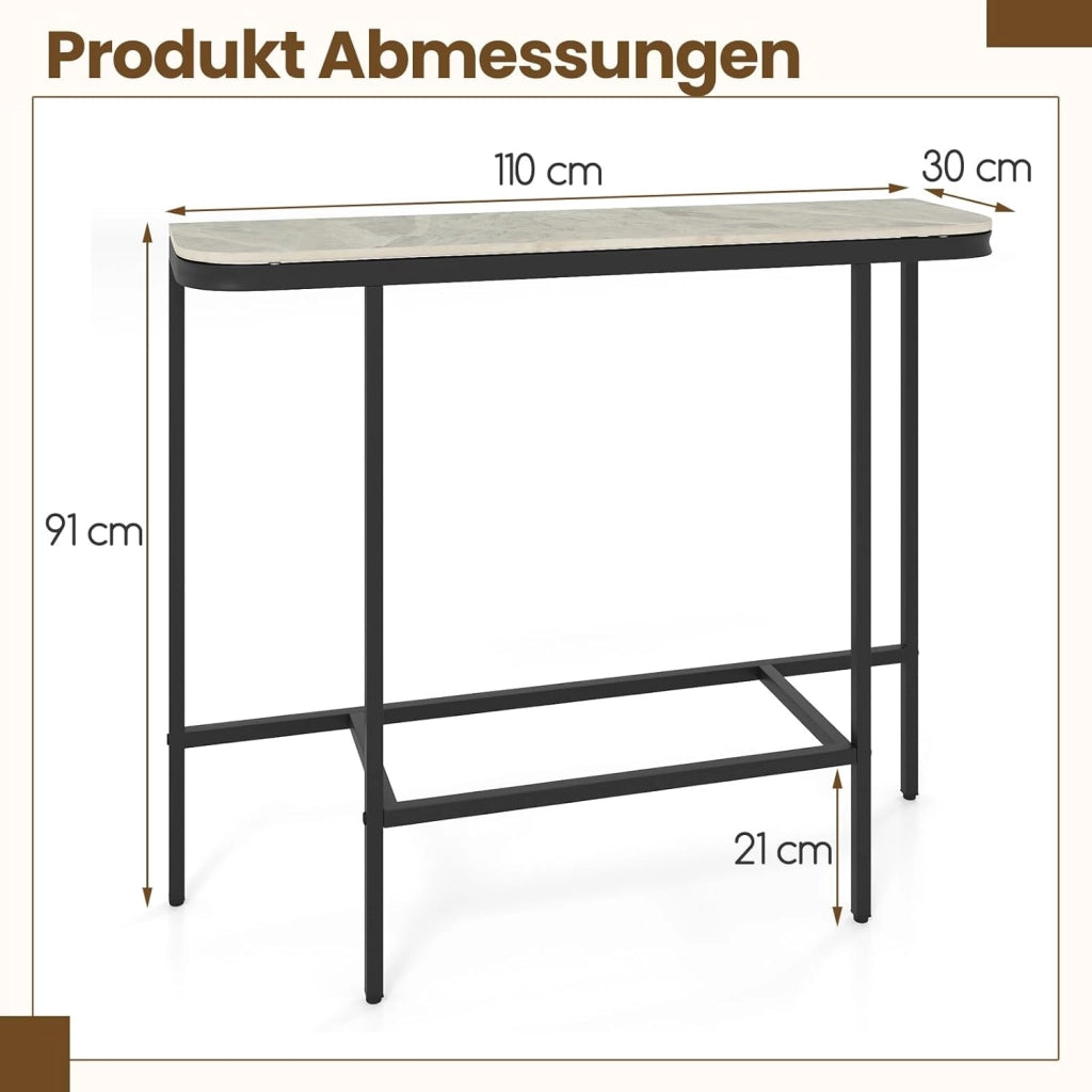 Tavolo consolle sottile, tavolo da corridoio con protezione antiribaltamento, tavolo d'ingresso con gambe regolabili, tavolo da esposizione per soggiorno e corridoio, 110 x 30 x 91 cm (grigio)