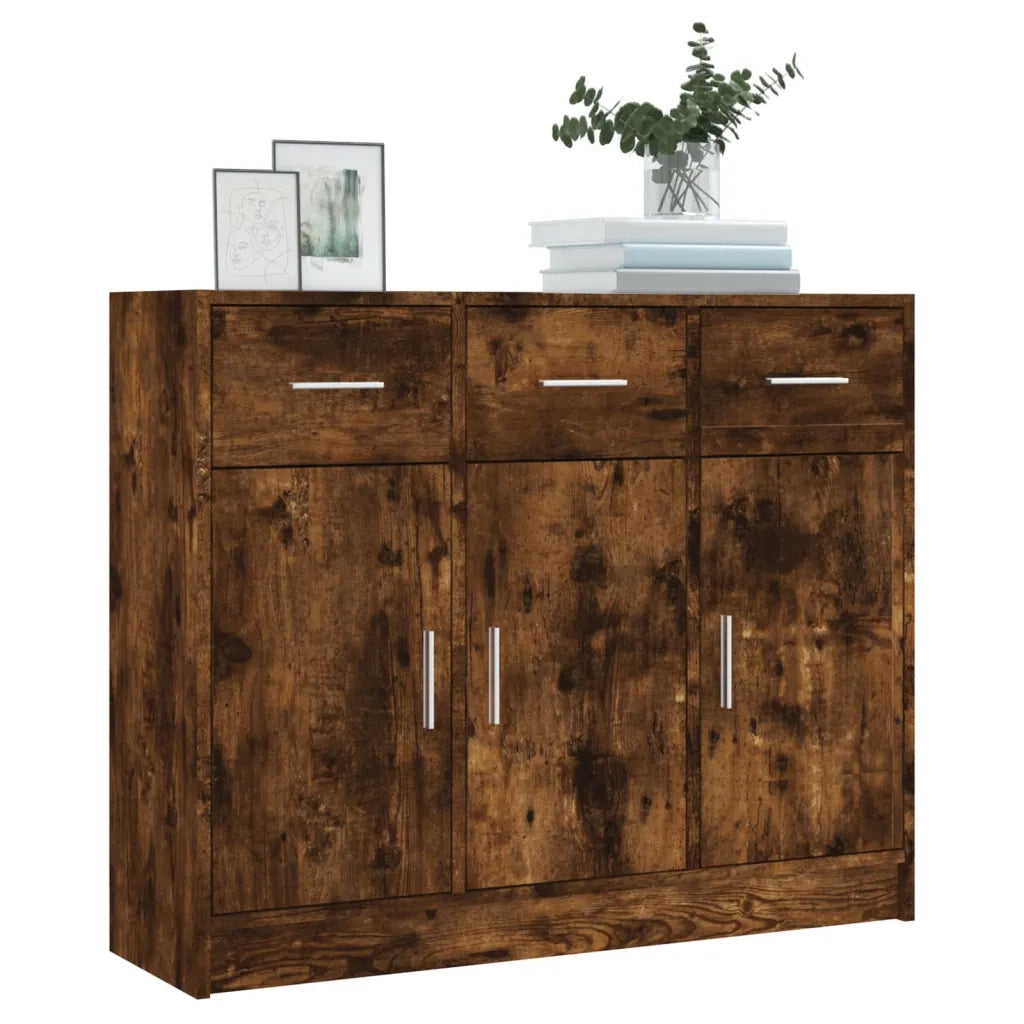 Credenza | Madia | Buffet da pranzo | Armadio da pranzo Rovere Fumo 91x28x75 cm in Legno Multistrato