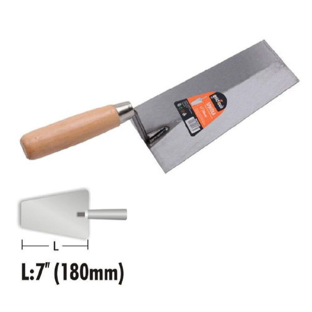 Trade Shop - Spatola Cazzuola In Acciaio 180 Mm 7" Trapezio Manico In Legno Ferramenta 90485 -